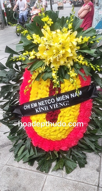 vòng hoa đầu lan nhà tang lễ 198 trần bình